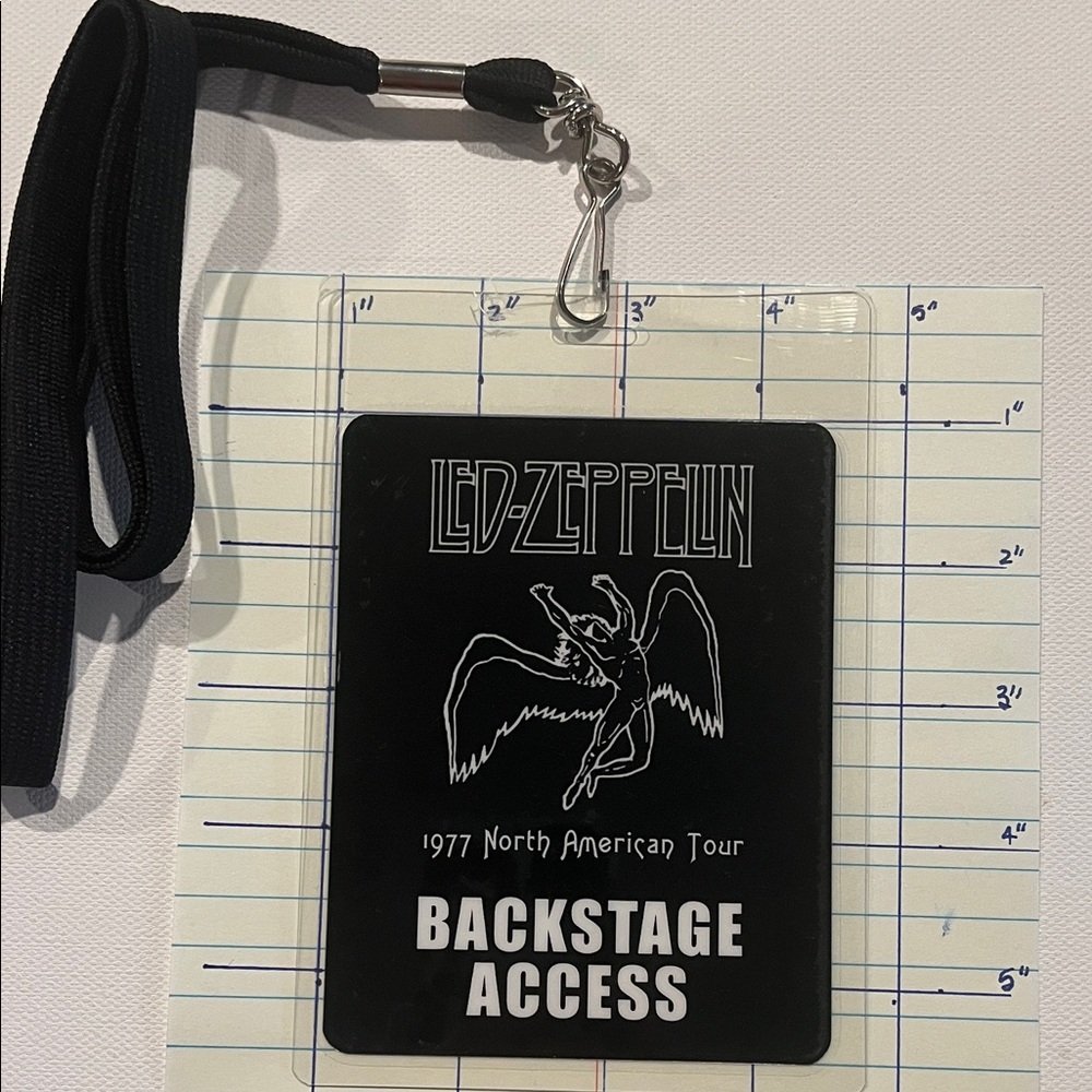 1977 Led Zeppelin NORTH AMERICAN TOUR Backstage Access Pass